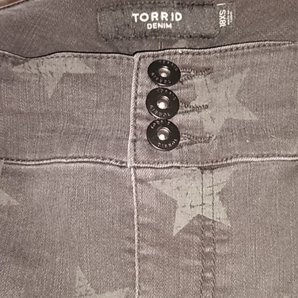 Torrid black & grey Star skinny jeans 18p 18 xs